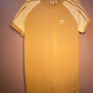 Adidas like pink cream t-shirt dress